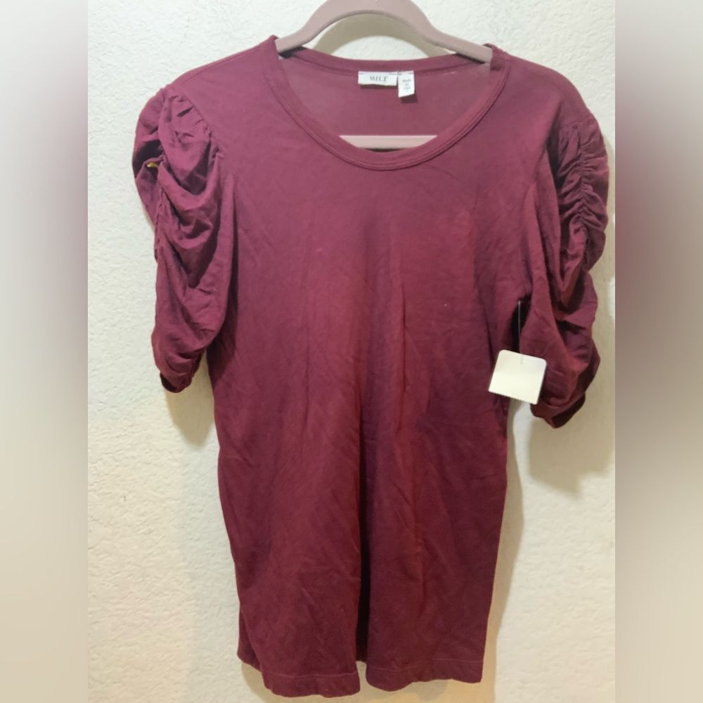 Wilt top puffed sleeves Tee in Slub Cotton Size small
